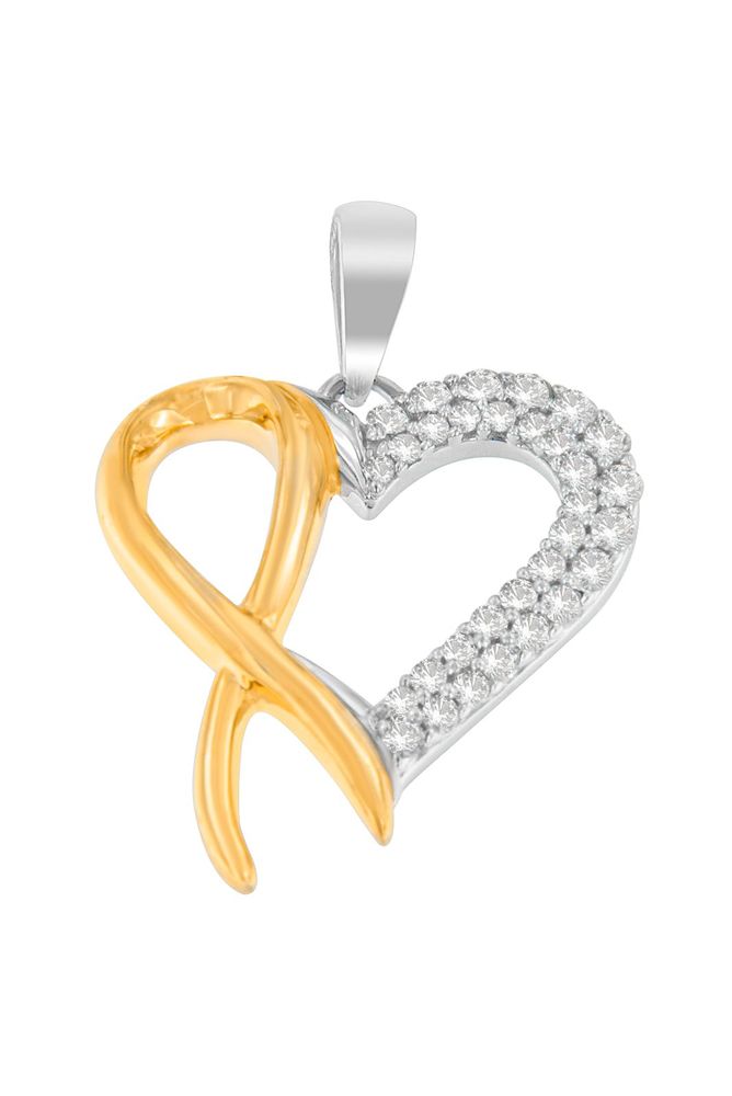 Two Toned 1/4 cttw Round Cut Diamond Necklace